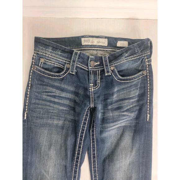 BKE Buckle Low Rise Bootcut Jeans Womens 27L x 33 Sabrina Thick Stitch Y2K 90's - Picture 5 of 13